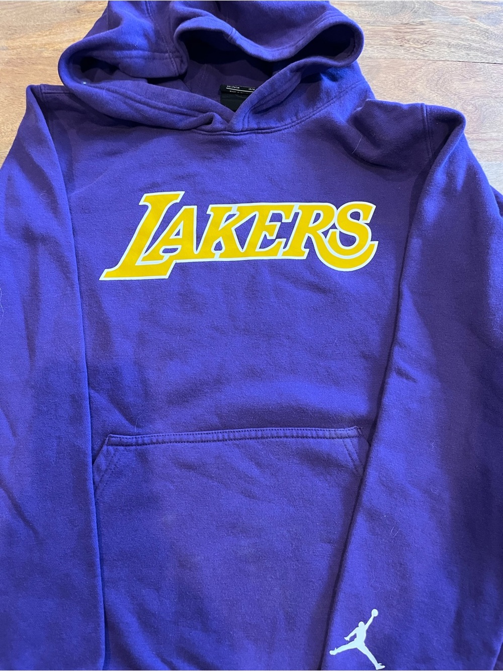 Make offers Jordan Purple Lakers Pullover Hoodie with Yellow Logo